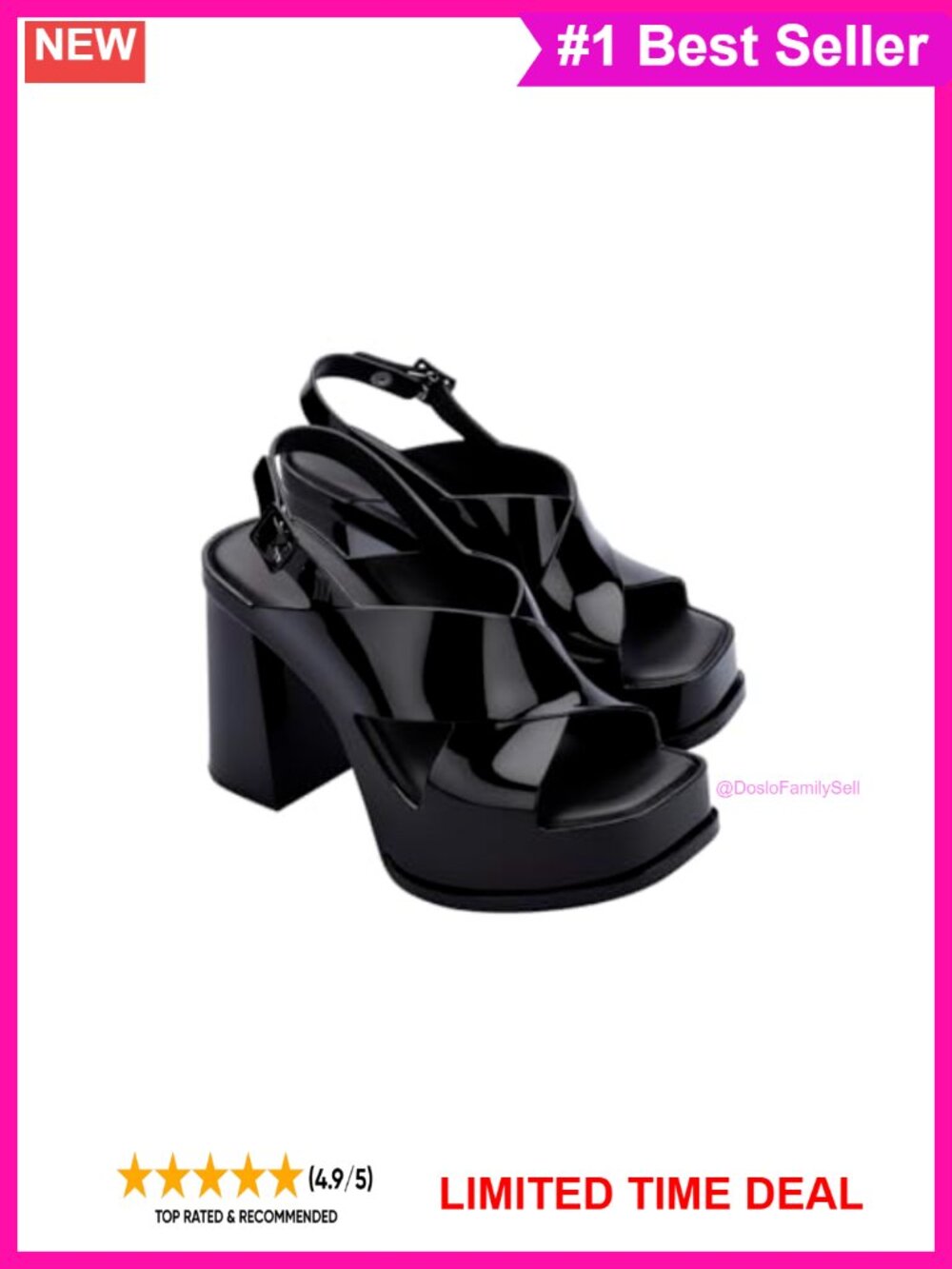 Melissa Women's Jelly Dance Heels Platform High Heel Sandals Open Toe